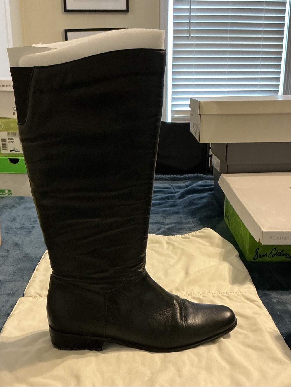 Worthington Black Leather Over-the-Knee Riding Boot